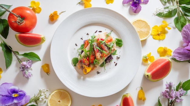 Taliz przy stole z daniem